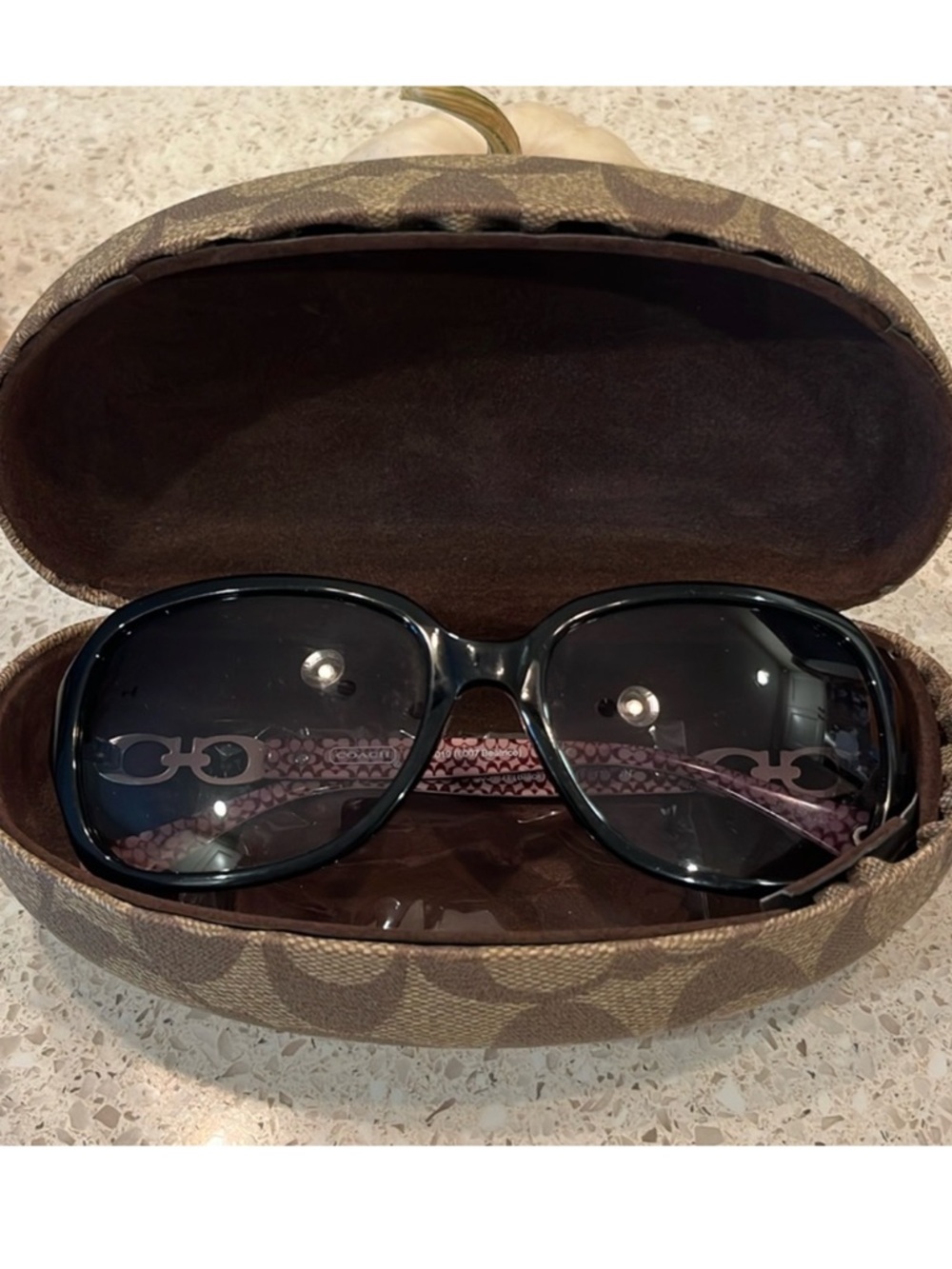 Coach Black Gradient Oversized Sunglasses with Signature Temple